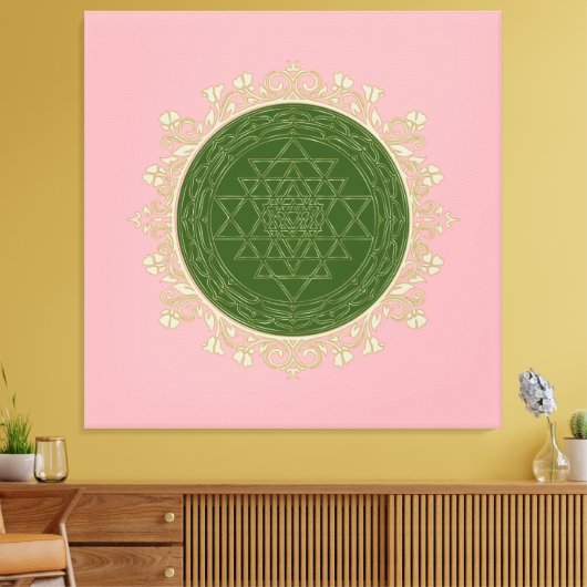 Sri Yantra Mandala - Wrapped Canvas Afdruk (Insitu (Woonkamer))