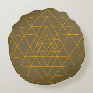 Sri Yantra op bruine kussen