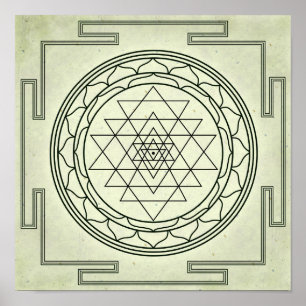Sri Yantra op het stroomgebied Poster