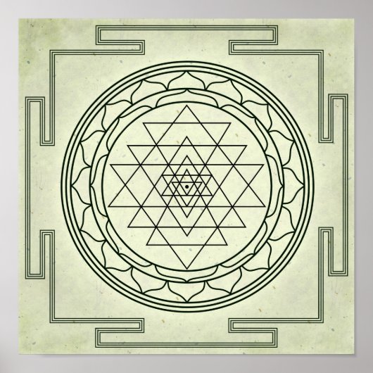 Sri Yantra op het stroomgebied Poster (Voorkant)