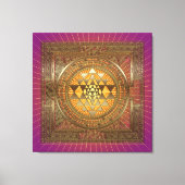 Sri Yantra Paarse zon - omwikkeld canvas (Voorkant)