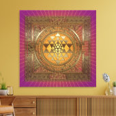 Sri Yantra Paarse zon - omwikkeld canvas (Insitu (Woonkamer))
