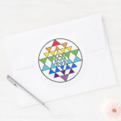Sri Yantra Regenboog Sticker (Envelop)