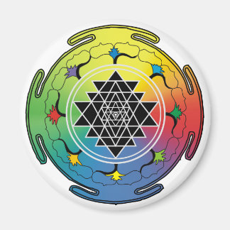 Sri Yantra regenboogmagneet Magneet