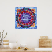 Sri Yantra-ronde motief Poster (Keuken)