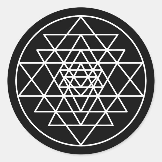 Sri Yantra Ronde Sticker (Voorkant)