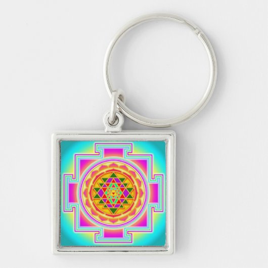 Sri Yantra Sacred Geometry Sleutelhanger (Voorkant)