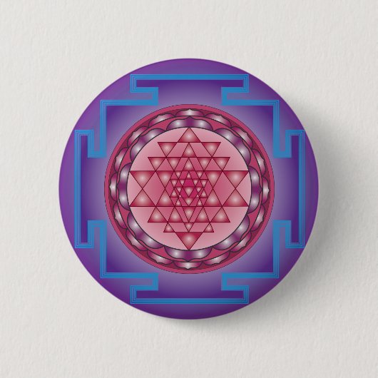 SRI YANTRA - SANCTUARY RONDE BUTTON 5,7 CM (Voorkant)