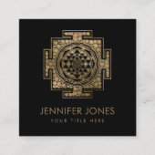 Sri Yantra / Sri Chakra Dot Art Vierkante Visitekaartje (Voorkant)