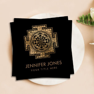 Sri Yantra / Sri Chakra Dot Art Vierkante Visitekaartje