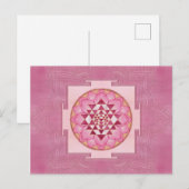 Sri Yantra / Sri Chakra in lotus Briefkaart (Voorkant / Achterkant)