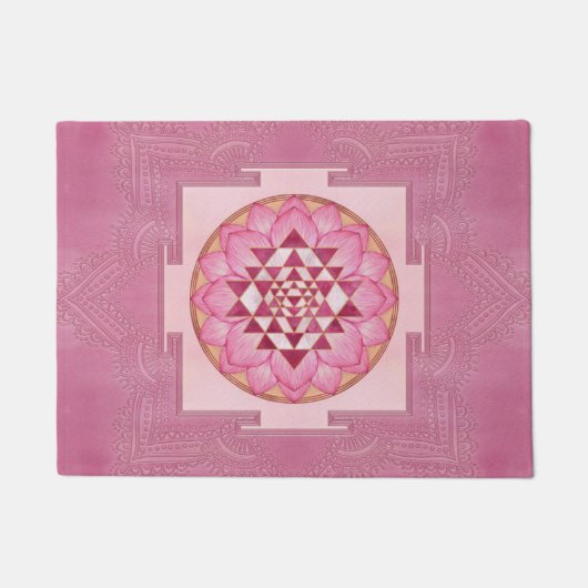 Sri Yantra / Sri Chakra in lotus Deurmat (Voorkant)