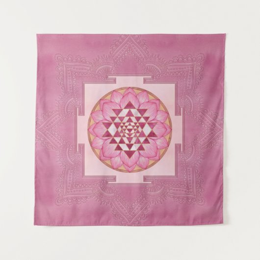 Sri Yantra  / Sri Chakra in lotus Wandkleed (Voorkant)