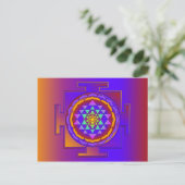 SRI YANTRA volledig gekleurd + uw ideeën Briefkaart (Staand voorkant)