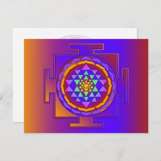 SRI YANTRA volledig gekleurd + uw ideeën Briefkaart (Voorkant / Achterkant)