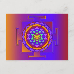 SRI YANTRA volledig gekleurd + uw ideeën Briefkaart