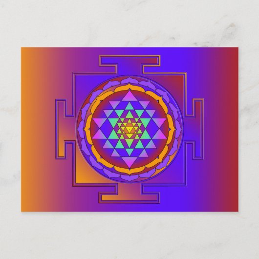 SRI YANTRA volledig gekleurd + uw ideeën Briefkaart (Voorkant)