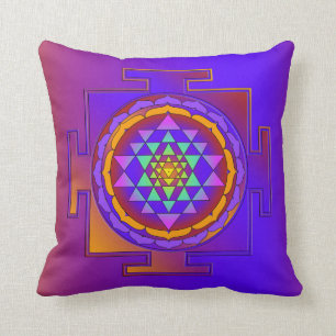 SRI YANTRA volledig gekleurd + uw ideeën Kussen