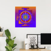 SRI YANTRA volledig gekleurd + uw ideeën Poster (Thuiskantoor)