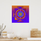 SRI YANTRA volledig gekleurd + uw ideeën Poster (Keuken)