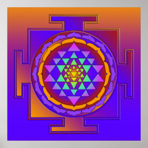 SRI YANTRA volledig gekleurd + uw ideeën Poster