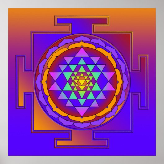 SRI YANTRA volledig gekleurd + uw ideeën Poster (Voorkant)