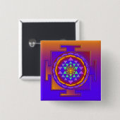 SRI YANTRA volledig gekleurd + uw ideeën Vierkante Button 5,1 Cm (Voorkant /achterkant)