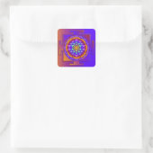 SRI YANTRA volledig gekleurd + uw ideeën Vierkante Sticker (Tas)