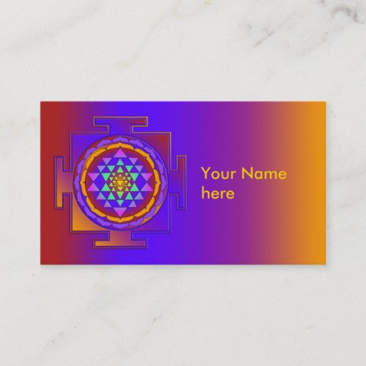 SRI YANTRA volledig gekleurd + uw ideeën Visitekaartje (Voorkant)
