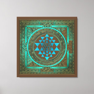 Sri Yantra Water Glow - Ingewikkeld Canvas