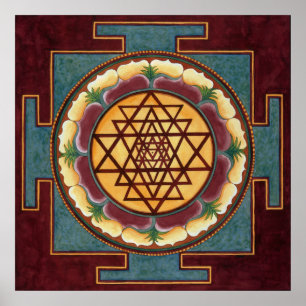 Sri Yantra-waterkleur Poster