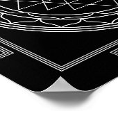 Sri Yantra White op zwart Poster (Hoek)
