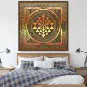 SriChakra Yoga Meditatie Canvas India symbool (Insitu (Slaapkamer))
