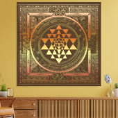 SriChakra Yoga Meditatie Canvas India symbool (Insitu (Woonkamer))