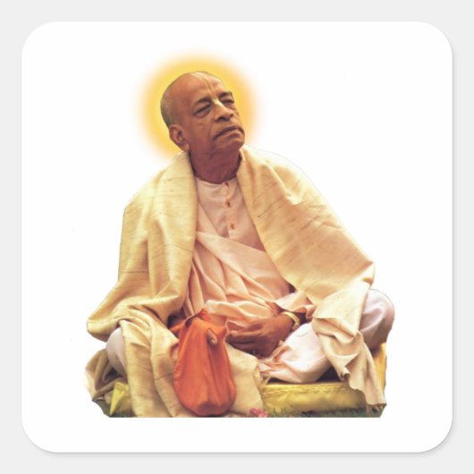 Srila Prabhupada ji Vierkante Sticker (Voorkant)