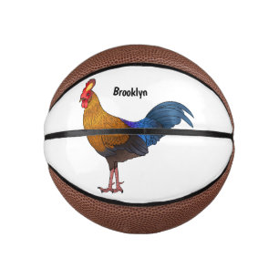 Srilankaanse junglefowl cartoon illustratie basketbal