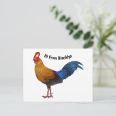 Srilankaanse junglefowl cartoon illustratie briefkaart (Staand voorkant)