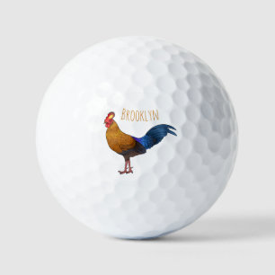 Srilankaanse junglefowl cartoon illustratie golfballen