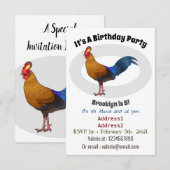 Srilankaanse junglefowl cartoon illustratie kaart (Voorkant / Achterkant)