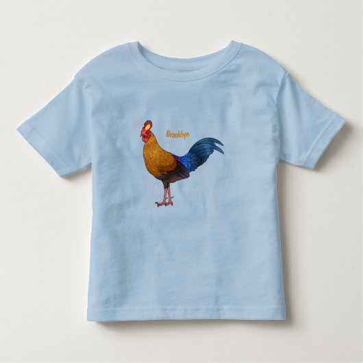 Srilankaanse junglefowl cartoon illustratie kinder shirts (Voorkant)