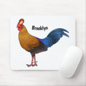 Srilankaanse junglefowl cartoon illustratie muismat (Met muis)