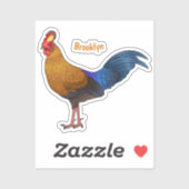 Srilankaanse junglefowl cartoon illustratie sticker (Vel)