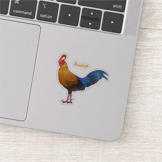 Srilankaanse junglefowl cartoon illustratie sticker (Detail)
