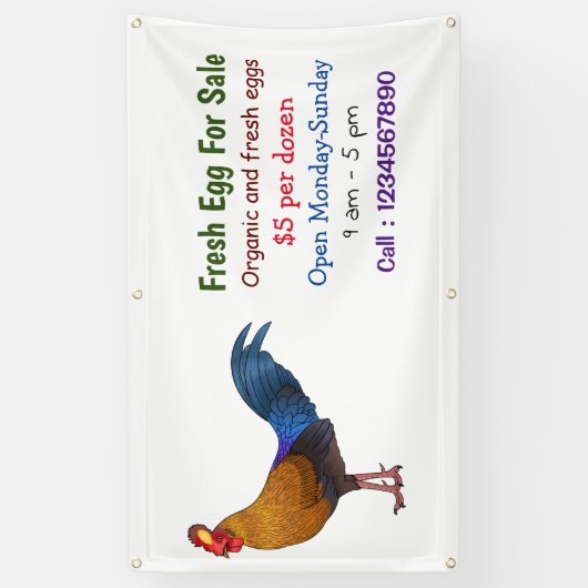 Srilankaanse junglefowl, vers ei-bord te koop aang spandoek (Verticaal)