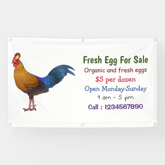 Srilankaanse junglefowl, vers ei-bord te koop aang spandoek (Horizontaal)