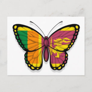 Srilankan Butterfly-vlag Briefkaart