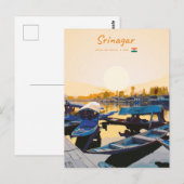 Srinagar, India - Dalmeer Shikara-boten Briefkaart (Voorkant / Achterkant)