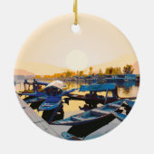 Srinagar, India - Dalmeer Shikara-boten Keramisch Ornament (Achterkant)