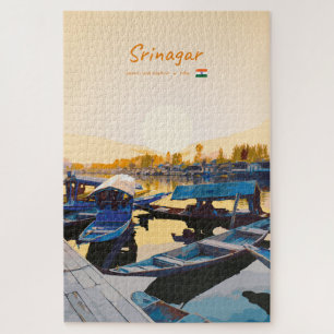 Srinagar, India - Dalmeer Shikara-boten Legpuzzel