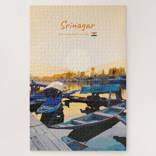 Srinagar, India - Dalmeer Shikara-boten Legpuzzel (Verticaal)